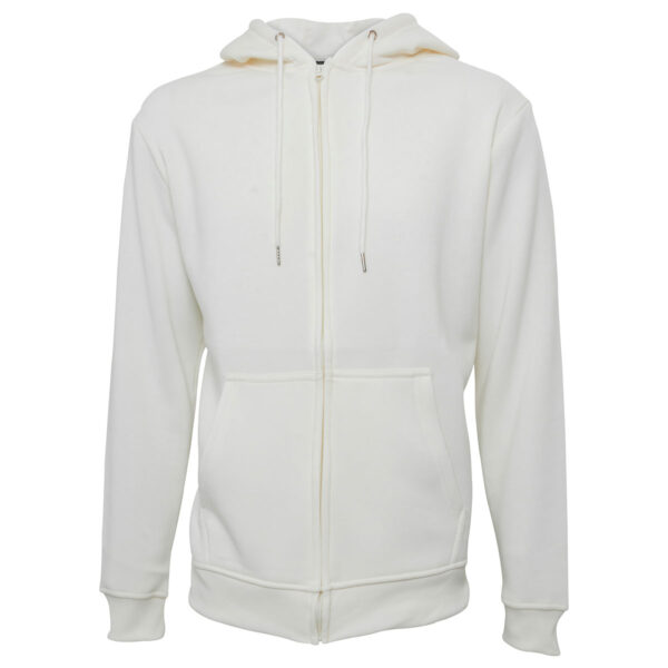 FI94_HUESO_1 SUDADERA FELPA ALGODÓN UNISEX CANG/GORRO COLOR CON CIERRE