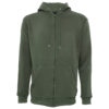 FI94_VERDE_1 SUDADERA FELPA ALGODÓN UNISEX CANG/GORRO COLOR CON CIERRE