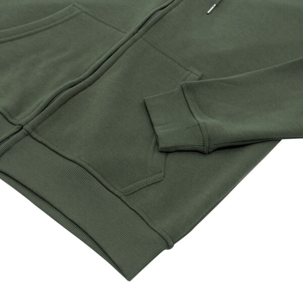 FI94_VERDE_3 SUDADERA FELPA ALGODÓN UNISEX CANG/GORRO COLOR CON CIERRE