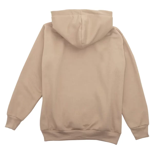 FK93_BEIGE_2 SUDADERA FELPA ALGODÓN NIÑO CAPUCHA Y BOLSA AL FRENTE