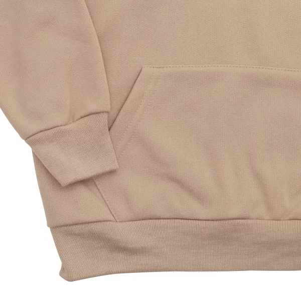 FK93_BEIGE_3 SUDADERA FELPA ALGODÓN NIÑO CAPUCHA Y BOLSA AL FRENTE