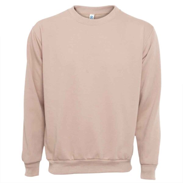 FB84_BEIGE_1 SUDADERA FELPA ALGODÓN UNISEX CUELLO REDONDO