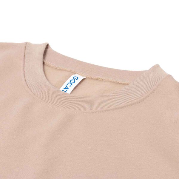 FB84_BEIGE_3 SUDADERA FELPA ALGODÓN UNISEX CUELLO REDONDO