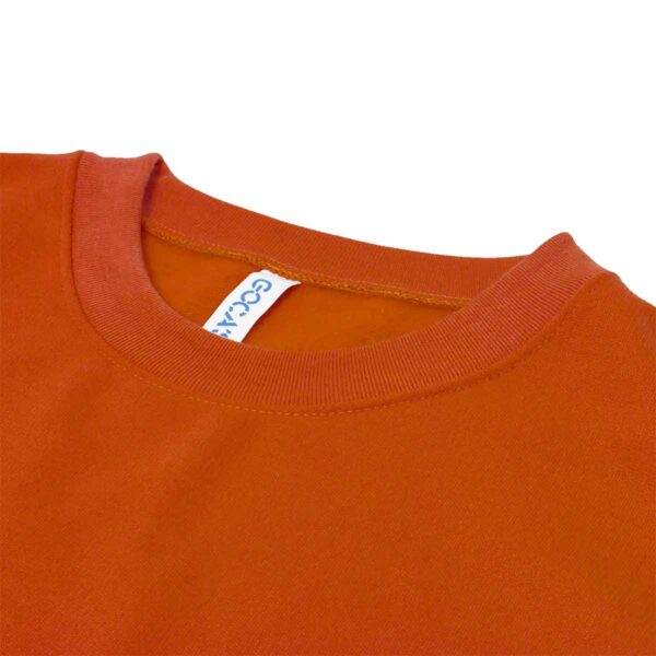 FB84_NARANJA_3 SUDADERA FELPA ALGODÓN UNISEX CUELLO REDONDO