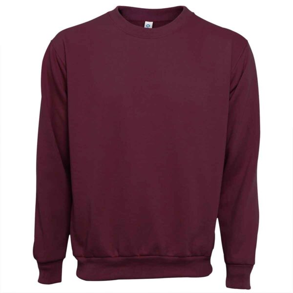 FB84_VINO_1 SUDADERA FELPA ALGODÓN UNISEX CUELLO REDONDO