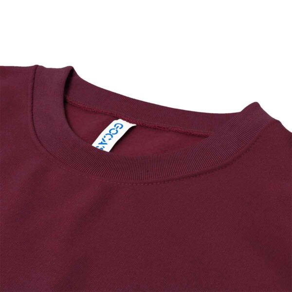 FB84_VINO_3 SUDADERA FELPA ALGODÓN UNISEX CUELLO REDONDO